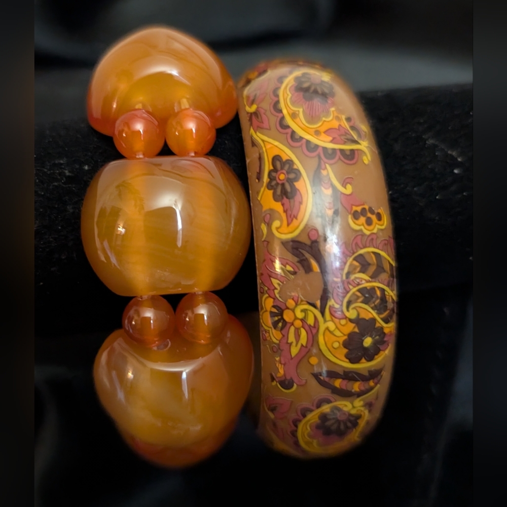 #27. Carnilean Beaded Stretch Bracelet & Resin Bangle